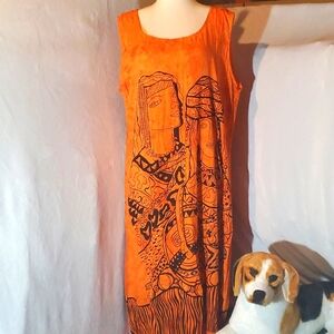 MAGIC Plus Size Sleeveless Maxi Summer dress 3X Orange